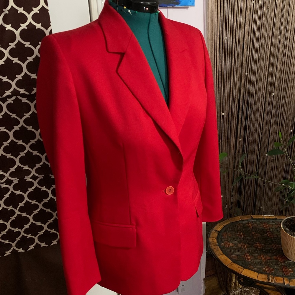 Red suit jacket